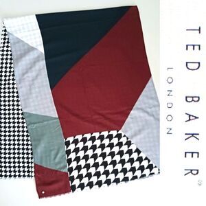 Ted Baker London Wrap/Scarf Colorblock Reversible Blk White Chevron Soft 72X28